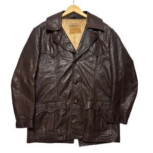 VTG 50's Genuine Steerhide Grais Imported Leather Jacket Coat Brown Size 40